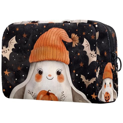 Kosmetiktasche Süße Geister Sterne Muster Orange Reisekosmetiktasche Makeup Organizer Case Für Frauen von HXYWQA