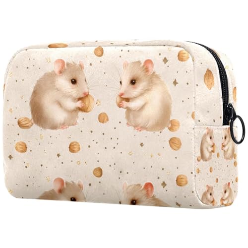 Kosmetiktasche Süße Hamster-Punkte Muster Reisekosmetiktasche Makeup Organizer Case Für Frauen von HXYWQA
