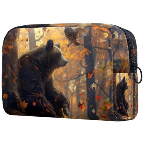 Kosmetiktasche Tier Eule Herbstwald Reisekosmetiktasche Makeup Organizer Case Für Frauen Kosmetiktasche Tier Eule Herbstwald Reisekosmetiktasche Makeup Organizer Case Für Frauen von HXYWQA