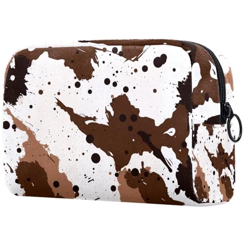 Kosmetiktasche Tier Kuhfell Braune Muster Reisekosmetiktasche Makeup Organizer Case Für Frauen Kosmetiktasche Tier Kuhfell Braune Muster Reisekosmetiktasche Makeup Organizer Case Für Frauen von HXYWQA