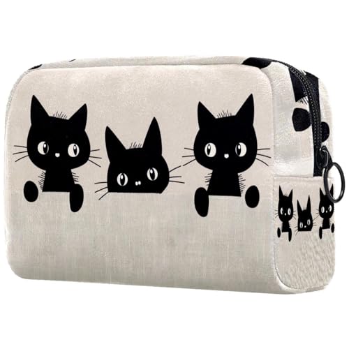 Kosmetiktasche Tier Schwarze Katze Reisekosmetiktasche Makeup Organizer Case Für Frauen Kosmetiktasche Tier Schwarze Katze Reisekosmetiktasche Makeup Organizer Case Für Frauen von HXYWQA