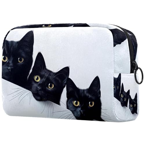 Kosmetiktasche Tier Schwarze Katze Reisekosmetiktasche Makeup Organizer Case Für Frauen Kosmetiktasche Tier Schwarze Katze Reisekosmetiktasche Makeup Organizer Case Für Frauen von HXYWQA