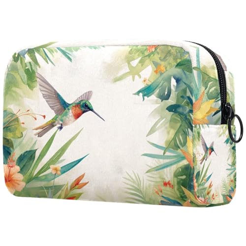 Kosmetiktasche Tropical Plants Hummingbirds Reisekosmetiktasche Makeup Organizer Case Für Frauen von HXYWQA