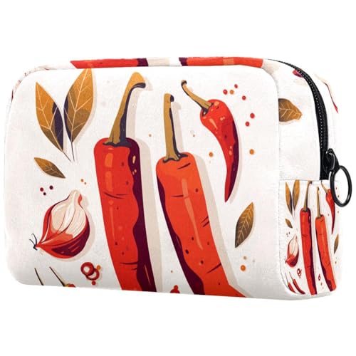 Kosmetiktasche Vegetables Pepper Patterns Reisekosmetiktasche Makeup Organizer Case Für Frauen von HXYWQA