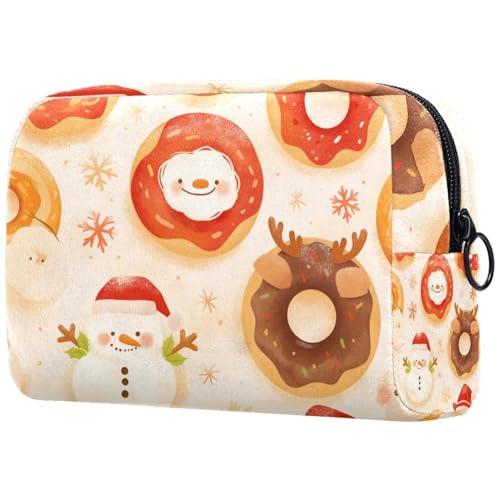 Kosmetiktasche Weihnachts-Donuts Weihnachtsmann Reisekosmetiktasche Makeup Organizer Case Für Frauen Kosmetiktasche Weihnachts-Donuts Weihnachtsmann Reisekosmetiktasche Makeup Organizer Case Für Frauen von HXYWQA