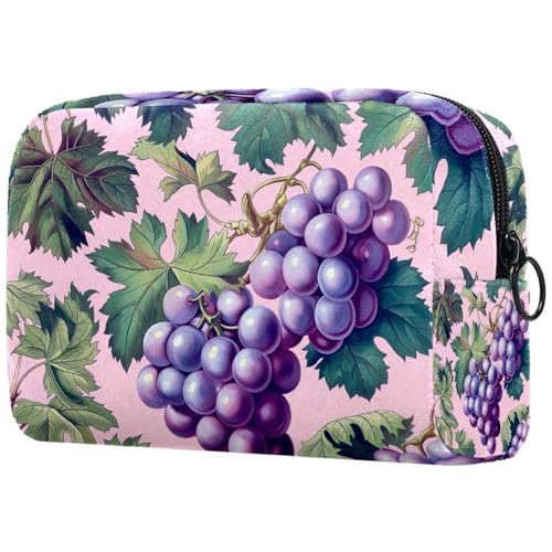 Kosmetiktasche Weintrauben Und Blätter Muster Reisekosmetiktasche Makeup Organizer Case Für Frauen Kosmetiktasche Weintrauben Und Blätter Muster Reisekosmetiktasche Makeup Organizer Case Für Frauen von HXYWQA