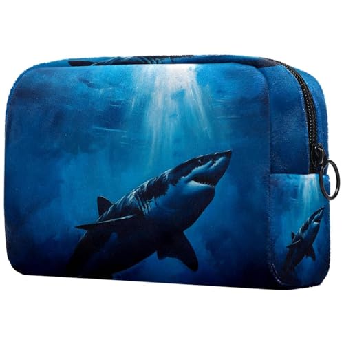 Kosmetiktasche Weißer Hai Reisekosmetiktasche Makeup Organizer Case Für Frauen Kosmetiktasche Weißer Hai Reisekosmetiktasche Makeup Organizer Case Für Frauen von HXYWQA