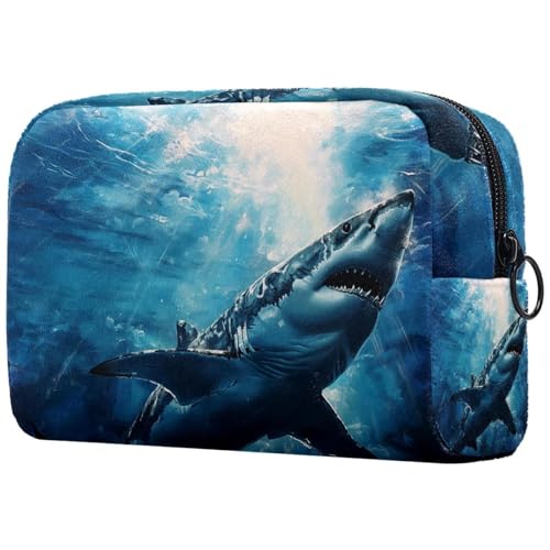 Kosmetiktasche Weißer Hai Reisekosmetiktasche Makeup Organizer Case Für Frauen Kosmetiktasche Weißer Hai Reisekosmetiktasche Makeup Organizer Case Für Frauen von HXYWQA