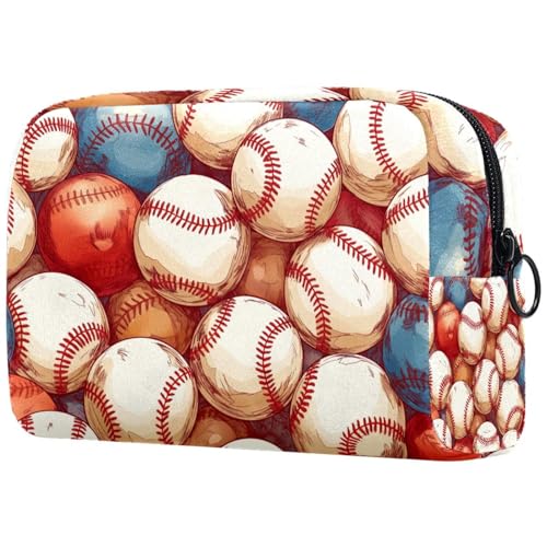 Kosmetiktasche Zeichnen Von Baseball-Mustern Reisekosmetiktasche Makeup Organizer Case Für Frauen von HXYWQA