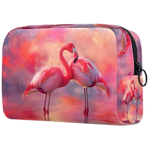 Kosmetiktasche Zwei Flamingos Auf Rosa Hintergrund Reisekosmetiktasche Makeup Organizer Case Für Frauen Kosmetiktasche Zwei Flamingos Auf Rosa Hintergrund Reisekosmetiktasche Makeup Organizer Case Für Frauen von HXYWQA