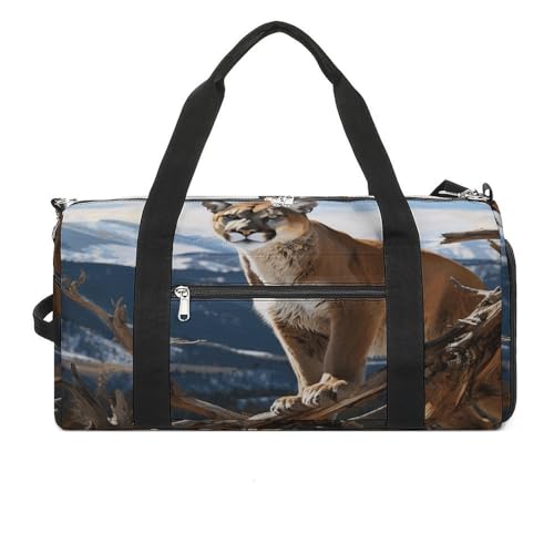 Panther Mountain Lion Turnbeutel für Damen und Herren, Schuhfach, wasserdicht, Reisetasche, Sporttasche für Sport, Fitnessstudio, Yoga, Panther Mountain Lion, Einheitsgröße von HYBMRQVD