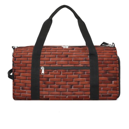 Turnbeutel für Damen und Herren, Schuhfach, wasserdicht, Reisetasche, Sporttasche für Sport, Fitnessstudio, Yoga, Rote Backsteinmauer, Einheitsgröße Turnbeutel für Damen und Herren, Schuhfach, wasserdicht, Reisetasche, Sporttasche für Sport, Fitnessstudio, Yoga, Rote Backsteinmauer, Einheitsgröße von HYBMRQVD