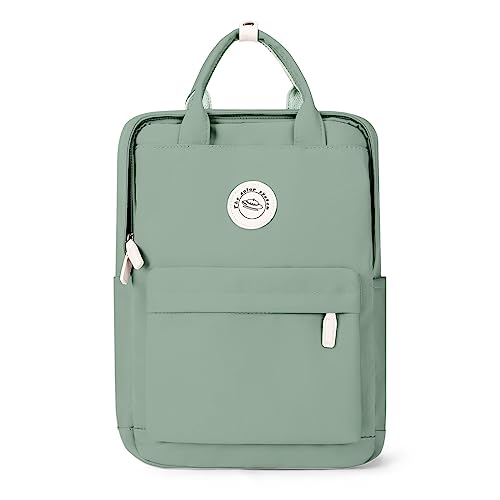 HYC00 Rucksack Mädchen Teenager Jungen Schulrucksack 14 Zoll Laptop Schulranzen Leichtgewicht Schultaschen, Reisen Rucksack für Damen Herren,A-Hell Grün von HYC00