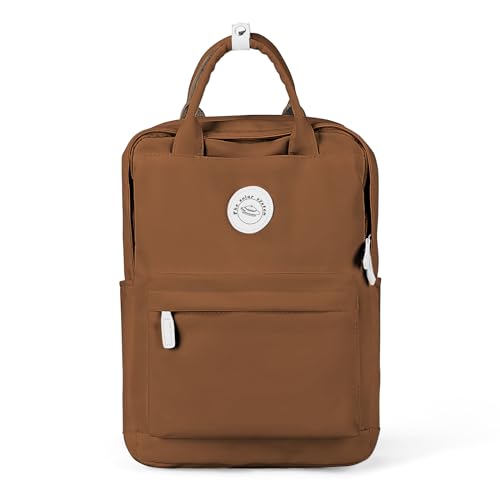 HYC00 Rucksack Mädchen Teenager Jungen Schulrucksack 14 Zoll Laptop Schulranzen Leichtgewicht Schultaschen, Reisen Rucksack für Damen Herren,Dunkler Kaffee von HYC00