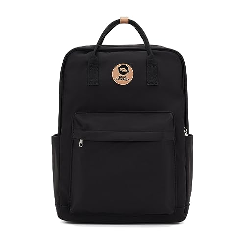 HYC00 Rucksack Mädchen Teenager Jungen Schulrucksack 14 Zoll Laptop Schulranzen Leichtgewicht Schultaschen, Reisen Rucksack für Damen Herren,Schwarz von HYC00