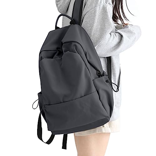 HYC00 Schulrucksack Damen, Causal Travel Schultaschen 14 Zoll Laptop Rucksack für Mädchen im Teenageralter Leichter Rucksack Wasserabweisend Bookbag College Boys Men Work Daypack,Grau von HYC00