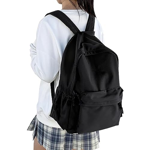 HYC00 Schulrucksack Damen, Causal Travel Schultaschen 14 Zoll Laptop Rucksack für Mädchen im Teenageralter Leichter Rucksack Wasserabweisend Bookbag College Boys Men Work Daypack,Schwarz von HYC00