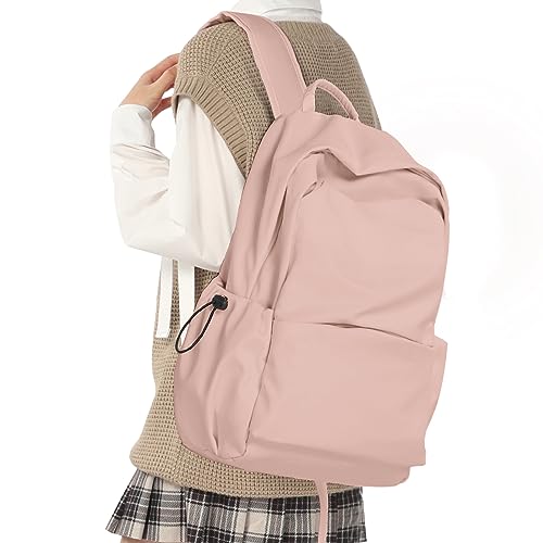 HYC00 Schulrucksack Damen, Causal Travel Schultaschen 14 Zoll Laptop Rucksack für Mädchen im Teenageralter Leichter Rucksack Wasserabweisend Bookbag College Boys Men Work Daypack,Rosa von HYC00