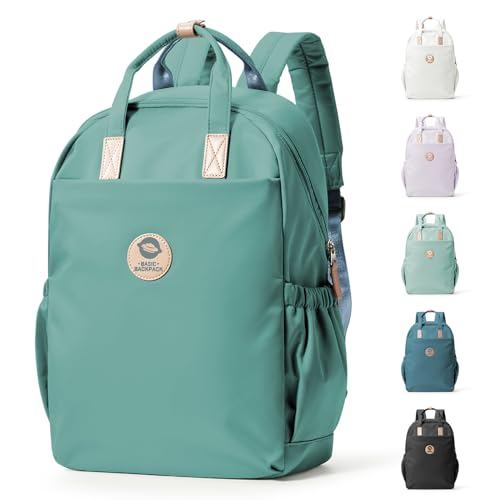 HYC00 Schulrucksack Damen Tagesrucksack Schultaschen College Rucksack Causal Travel Daypack Schulrucksack Teenager Mädchen Rucksack Damen Schule Bookbag 14 Zoll Laptop Rucksack für Reisen,Dunkelgrün von HYC00