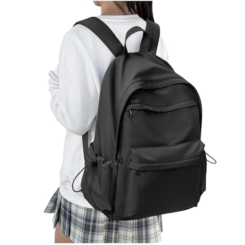 HYC00 Schulrucksack Teenager Mädchen Schultaschen Causal Daypacks Damen College Rucksack Leichter Rucksack Mädchen Teenager Schule Schultasche Wasserdicht Laptop 14 zoll Backpack,Schwarz von HYC00