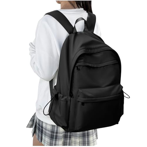 HYC00 Schulrucksack Teenager Mädchen Schultaschen Causal Daypacks Damen College Rucksack Leichter Rucksack Mädchen Teenager Schule Schultasche Wasserdicht Laptop Rucksack 14 zoll Backpack,Schwarz von HYC00