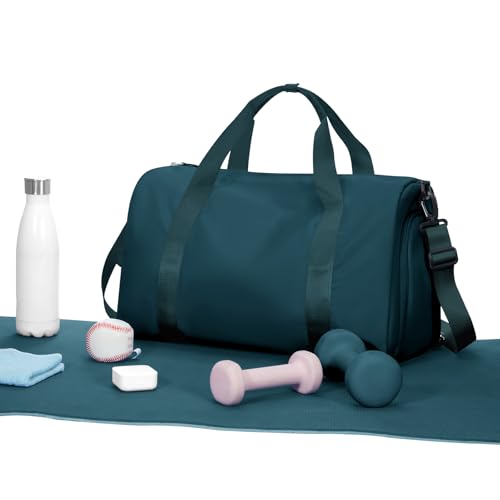 HYC00 Sport Duffel Bag Damen Herren Sporttasche mit Nassfach & Schuhfach Reise Duffel Bag Übernachtungstasche Leichte Trainingstasche Reisetasche Damen Gepäcktasche für Sport Fitness Reisen,Pfauenblau HYC00 Sport Duffel Bag Damen Herren Sporttasche mit Nassfach & Schuhfach Reise Duffel Bag Übernachtungstasche Leichte Trainingstasche Reisetasche Damen Gepäcktasche für Sport Fitness Reisen,Pfauenblau von HYC00