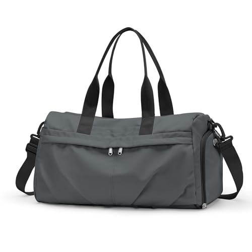 HYC00 Sport Duffel Bag Damen Sporttasche mit Schuhfach Reisetasche Damen Weekender Travel Bag Handgepäck Tasche Fitnesstasche Schwimmtasche Trainingstasche Übernachtungstasche,Grau HYC00 Sport Duffel Bag Damen Sporttasche mit Schuhfach Reisetasche Damen Weekender Travel Bag Handgepäck Tasche Fitnesstasche Schwimmtasche Trainingstasche Übernachtungstasche,Grau von HYC00