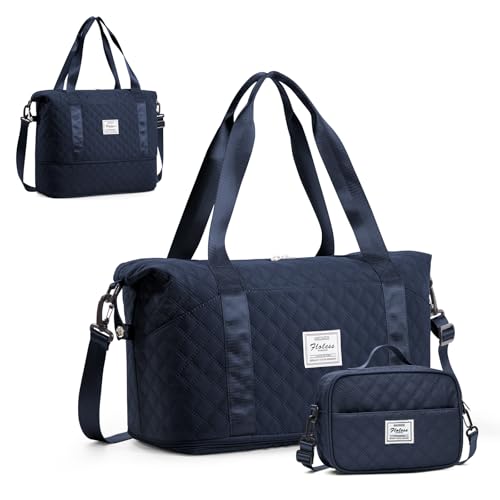 Reisetasche Damen Sporttasche 40x20x25 Ryanair Handgepäck Tasche Erweiterbar 45x36x20 Easyjet Flugzeug Cabin Bag,Schwimmtasche Wasserdicht Weekender Travel Bag Fitnesstasche Trainingstasche,Navy Blau von HYC00