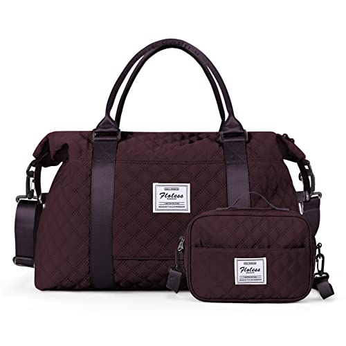 Reisetasche Damen Sporttasche Handgepäck Tasche,Weekend Bag mit Kulturbeutel&Nasstasche,Wasserdicht Schwimmtasche Travel Duffle Bag,Fitnesstasche Trainingstasche Frauen Tragetasche,Traube Lila von HYC00