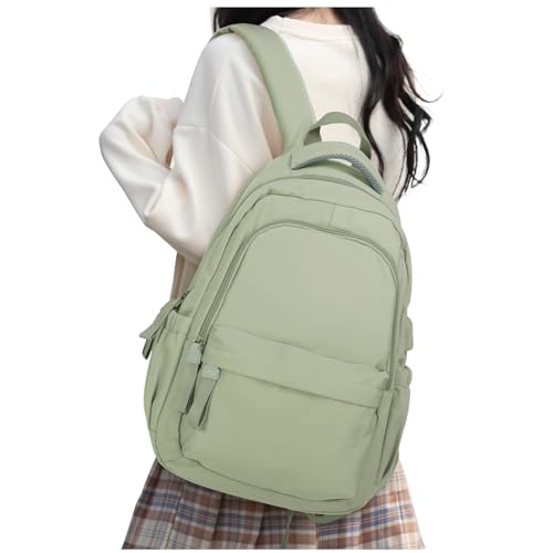 Rucksack Damen Schulmädchen,Casual Travel Daypack,14-Zoll-Laptop-Rucksack für Mädchen im Teenageralter,wasserdichter College-Rucksack,leichte Büchertasche Herren Schultasche Arbeitstasche,Hellgrün von HYC00