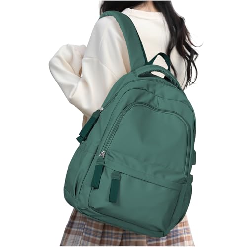 Rucksack Damen Schulmädchen,Casual Travel Daypack,14-Zoll-Laptop-Rucksack für Mädchen im Teenageralter,wasserdichter College-Rucksack,leichte Büchertasche Herren Schultasche Arbeitstasche,Armeegrün von HYC00