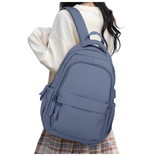 Rucksack Damen Schulmädchen,Casual Travel Daypack,14-Zoll-Laptop-Rucksack für Mädchen im Teenageralter,wasserdichter College-Rucksack,leichte Büchertasche Herren Schultasche Arbeitstasche,Blau Lila von HYC00