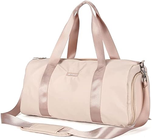 Sport Duffel Bag Damen, Sporttasche mit Nassfach & Schuhfach Reise Duffel Bags Übernachtungstasche Leichte wasserdichte Sporttasche Handgepäcktasche für Herren Wochenendtraining Schwimmen,Beige von HYC00