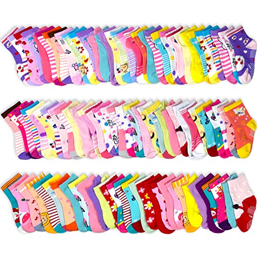 Kleinkind-Socken für Mädchen und Jungen, Anti-Rutsch-Socken, für 0-7 Jahre, 12 Paar, 104 von HYCLES