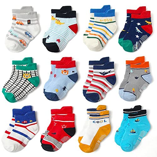 HYCLES ABS Socken Baby Kinder - Socken Jungen Mädchen Anti Rutsch Socken Kind 0-6-12-18 Monate 23-26 27-30 Tiger für 1-3 Jahre von HYCLES