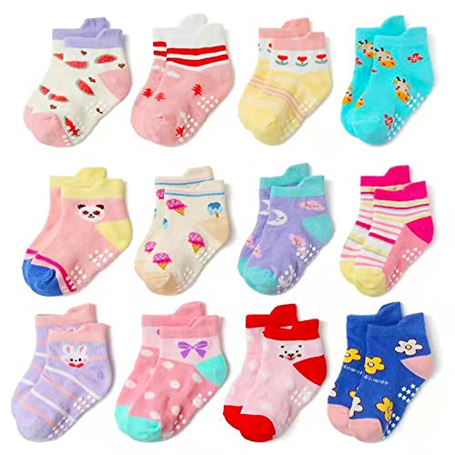 HYCLES ABS Socken Baby Kinder - Socken Jungen Mädchen Anti Rutsch Socken Kind 0-6-12-18 Monate 23-26 27-30 Panda für 3-5 Jahre von HYCLES