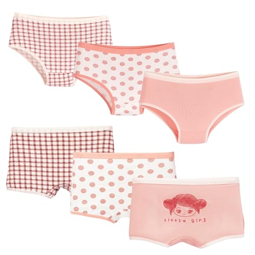 HYCLES Mädchen Unterhosen Bequeme Baumwolle Slips Unterwäsche Panty 6er Pack von HYCLES