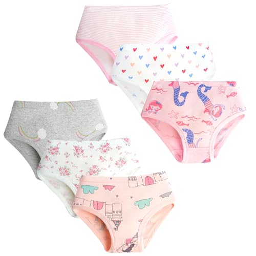 HYCLES Unterhosen Mädchen Kinder Unterhosen Mädchen Bequeme Slips Baumwolle 6er-Pack von HYCLES