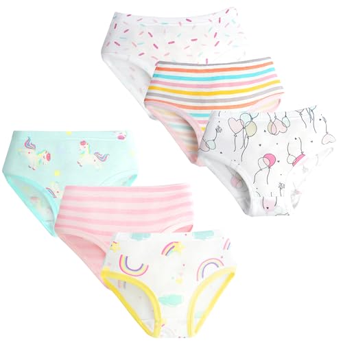 HYCLES Unterhosen Mädchen Kinder Unterhosen Mädchen Bequeme Slips Baumwolle 6er-Pack von HYCLES