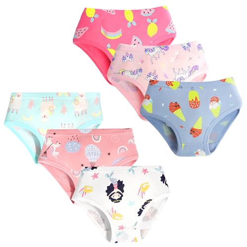 HYCLES Unterhosen Mädchen Kinder Unterhosen Mädchen Bequeme Slips Baumwolle 6er-Pack von HYCLES