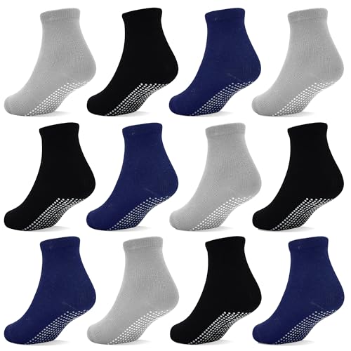 HYCLES Stoppersocken Kinder - 12 Paar ABS Socken für Baby, Jungen, Mädchen, Kleinkind - Rutschfeste Antirutsch Socken 0-10 Jahre, 6-12 Monate von HYCLES