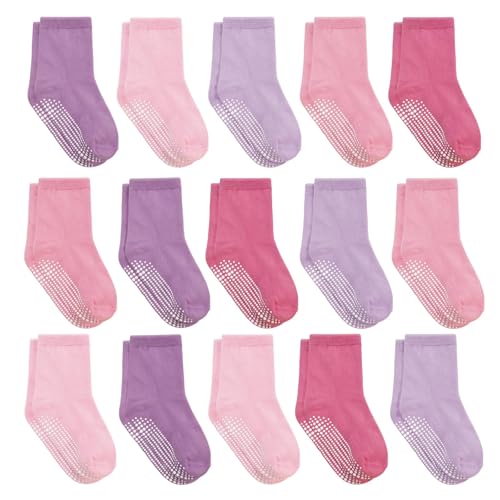 HYCLES Stoppersocken Kinder - 15 Paar Rutschfeste Socken für Baby Mädchen Kleinkind 1-3 Jahre von HYCLES