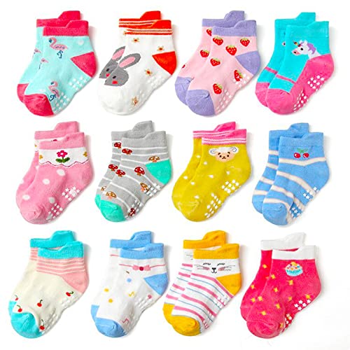 HYCLES Stoppersocken Kinder Baby Socken - ABS Socken Kinder Jungen Mädchen Anti Rutsch Socken Kind 0-6-12-18 Monate 23-26 27-30 für 6-12 Monate von HYCLES