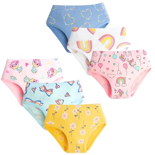 HYCLES Unterhosen Mädchen Kinder Unterhosen Mädchen Bequeme Slips Baumwolle 6er-Pack von HYCLES
