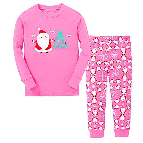HYCLES Weihnachtspyjama Kinder 4 Jahre - Weihnachts Pyjama Weihnachten Pyjamas Kinder Mädchen Jungen Christmas Pajamas(Xmas Pjx) Rose von HYCLES