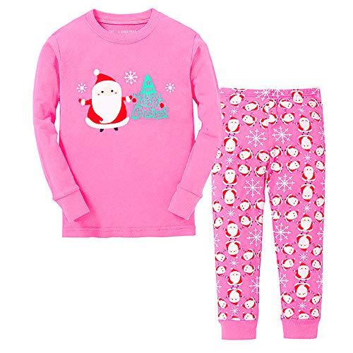 HYCLES Weihnachtspyjama Kinder 5 Jahre - Weihnachts Pyjama Weihnachten Pyjamas Kinder Mädchen Jungen Christmas Pajamas(Xmas Pjx) Rose von HYCLES