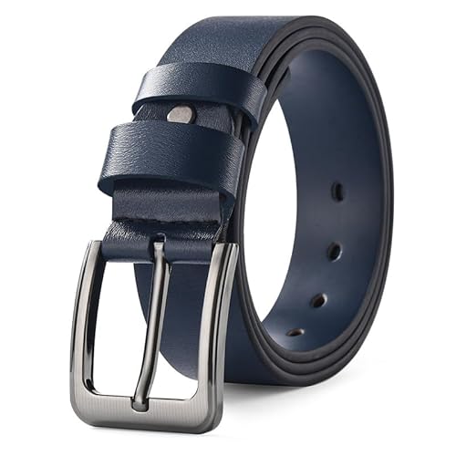 HYCOPROT Gürtel Herren Leather Klassische Accessoires Jeansgürtel 38mm Breite Größe Angepasst für Anzug Herren Kleidung Jeans Ledergürtel Vollrindleder von HYCOPROT