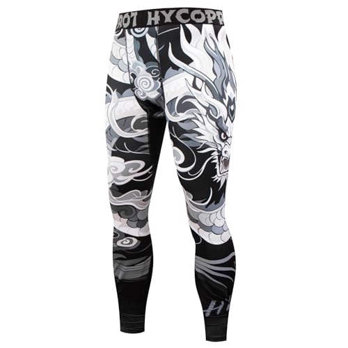 HYCOPROT Herren Kompressionshose Tights Athletic Schnelltrocknende Leggings Performance Workout Baselayer Trainingshose Unterziehhose für Basketball Laufen Sport und Yoga von HYCOPROT