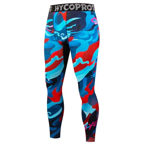 HYCOPROT Herren Kompressionshose Tights Athletic Schnelltrocknende Leggings Performance Workout Baselayer Trainingshose Unterziehhose für Basketball Laufen Sport und Yoga von HYCOPROT