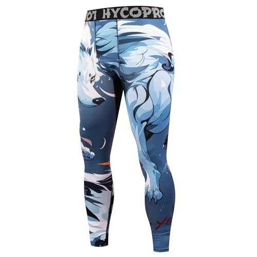 HYCOPROT Herren Kompressionshose Tights Athletic Schnelltrocknende Leggings Performance Workout Baselayer Trainingshose Unterziehhose für Basketball Laufen Sport und Yoga von HYCOPROT
